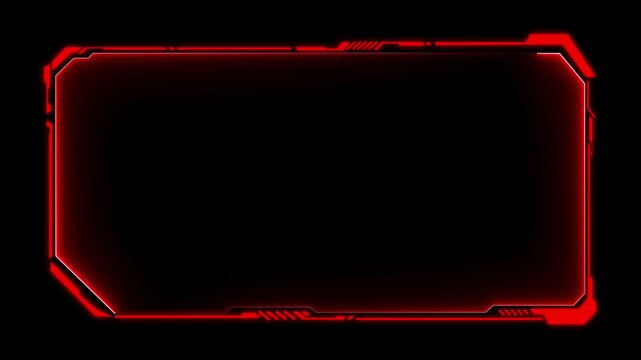 Universal technology line and frame video overlay futuristic HUD head up display interface template with basic geometry line element. Technology hologram frame border and viewfinder element Graphics