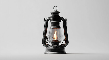 Realistic Vintage Black Kerosene Lamp