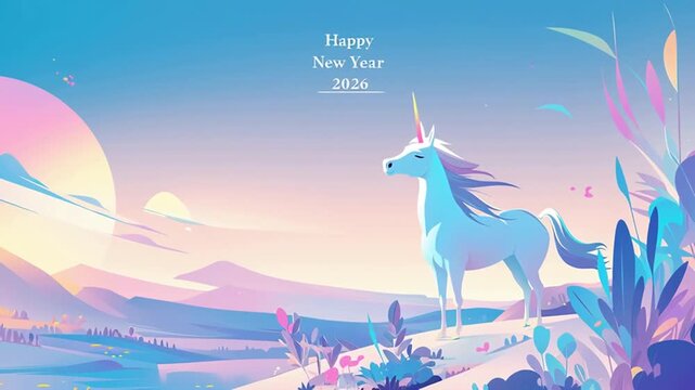 年賀状のイラスト素材_午年(2026)