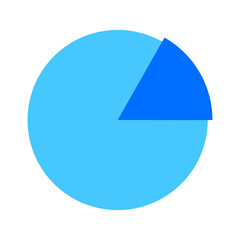 Blue pie chart isolated icon, business concept 