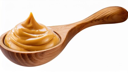 Creamy Concoction N A Wooden Spoon Filled With Peanut Butter Cut Out On Png Ai Generated