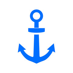 Simple Blue Anchor Symbol