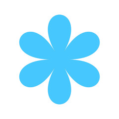 abstract blue flower icon on white 