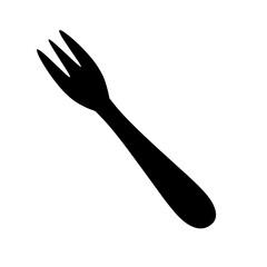 Flat vector illustration of a stainless steel fork, simple and clean design perfect for kitchen, food, dining, and restaurant graphics