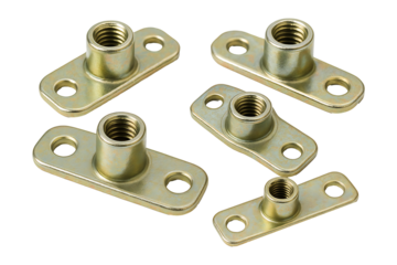 Metal Anchor Nuts Set Isolated on a Transparent Background