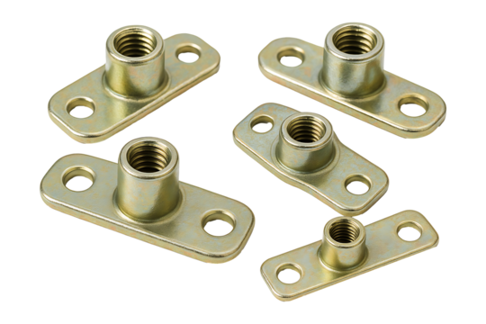 Metal Anchor Nuts Set Isolated on a Transparent Background