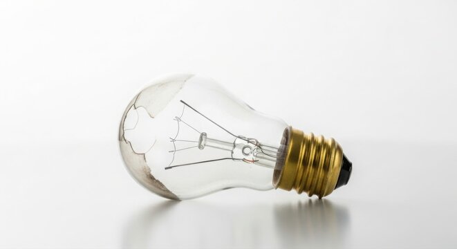 Damaged Incandescent Light Bulb stock photo