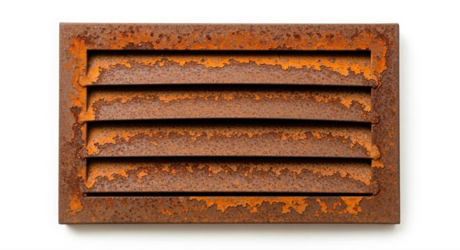 Rusted Metal Air Vent with Horizontal Slats image photo