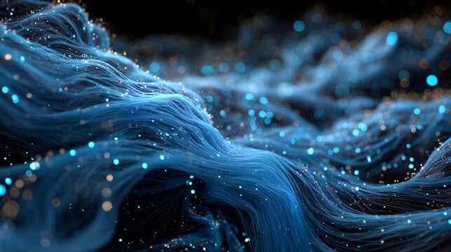 Futuristic quantum computing visualization featuring glowing qubits and entangled circuits. Neon light trails and abstract digital patterns convey advanced technology and computational complexity.