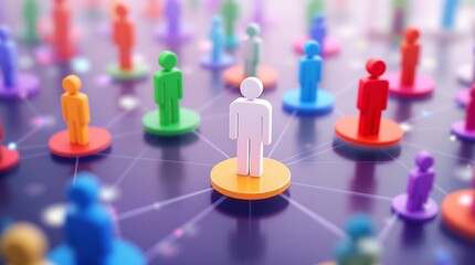 Colorful Network Connection of People Concept