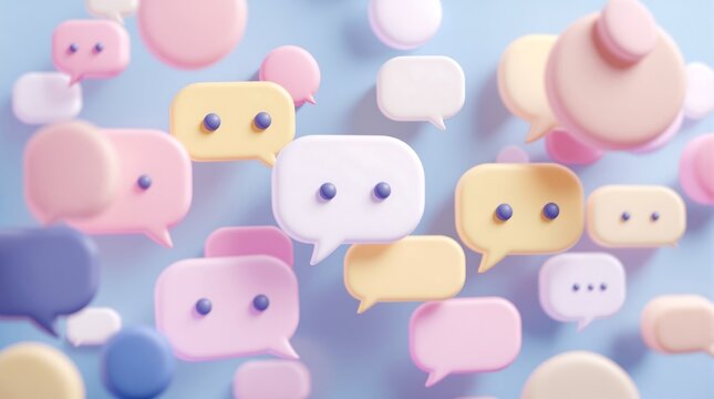 Pastel Communication Bubbles Background for Social Media