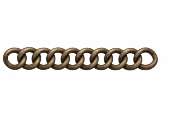 Rusty metal chain creating connection, strength, and security, a symbol of industrial power and bondage on transparent background