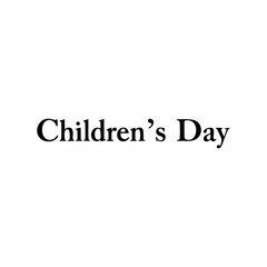 vector silhouette of children's day lettering with white background