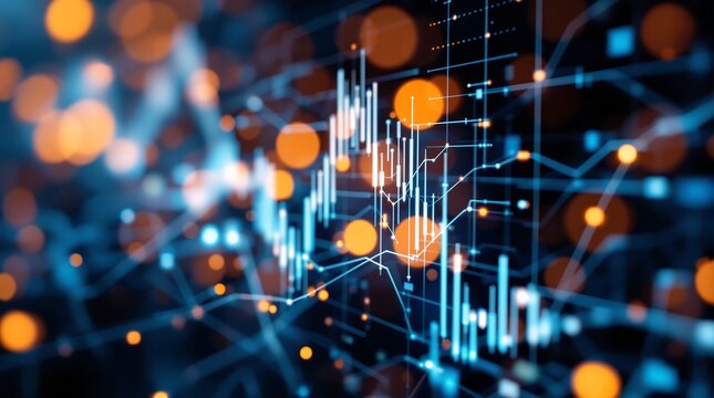 Financial Data Analysis Futuristic Stock Market Chart Background