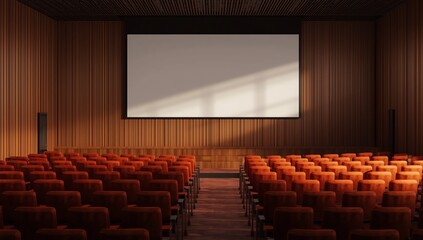 Blank screen with seats indoor meeting room Business seminar Event