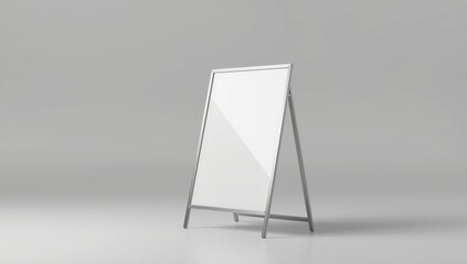 Blank full handle metallic outdoor advertising stand isolated, Clear street signage board mock up. Round Corner A-board with metal frame template