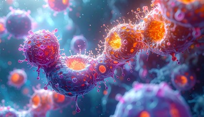 cellular structures magnified with scientific accuracy and artistic inter 