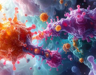 cellular structures magnified with scientific accuracy and artistic inter 