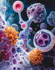 cellular structures magnified with scientific accuracy and artistic inter 