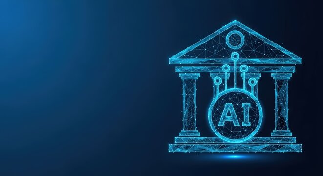 Abstract illustration of AI technology applied to financial banking