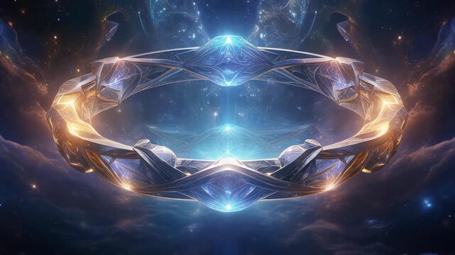 Etheric Portal Ring Shimmering with Holy Cosmic Power | Mystical Energy Gateway
