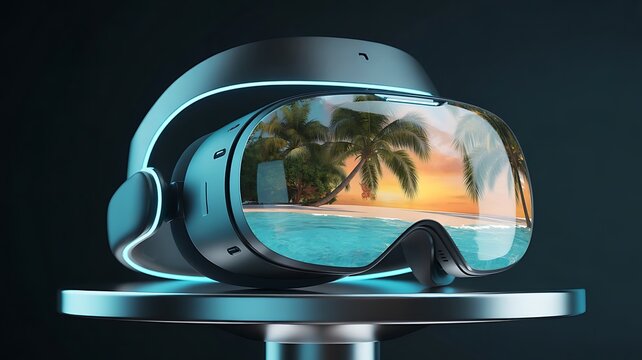 ski goggles on a blue background , virtual reality, vr, headset, goggles, technology, 