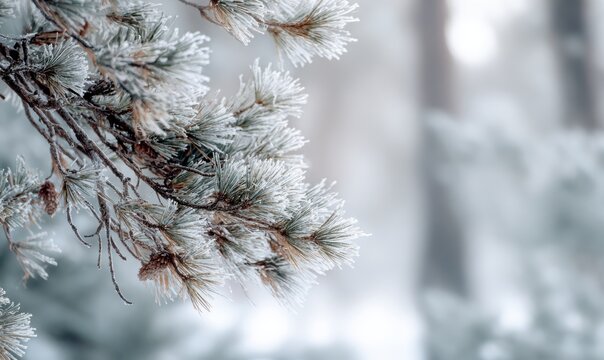 A branch covered in snow and ice