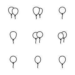 Balloon icon vector isolated on white background. party balloon icon decoration birthday vector. Balloon vector icon