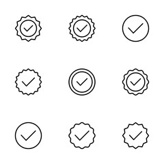 Approved icon vector isolated on white background. Certified Medal Icon vector. check mark