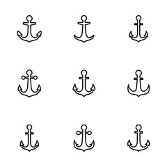 Anchor icon vector isolated on white background.Anchor symbol logo. Anchor marine icon.