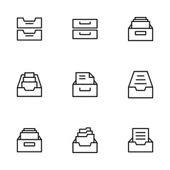 Archive folders icon vector isolated on white background. binders vector icon. Archive storage icon.