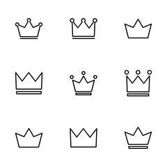 Crown Icon vector isolated on white background. Crown symbol. Crown vector icon