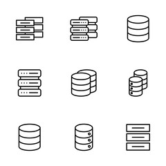 Database icon vector isolated on white background. database vector icon