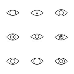 Eye icon vector isolated on white background. Look and Vision icon. Eye vector icon