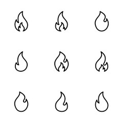 Fire icon vector isolated on white background. Fire flame icon template. Fire flames symbol vector