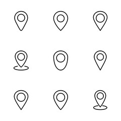 Pin icon vector isolated on white background. Location icon. Map pointer icon. Point. Locator. Address