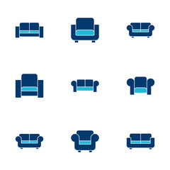 Sofa icon vector isolated on white background. sofa icon illustration. furniture