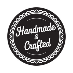 Handmade and crafted circular emblem with decorative border