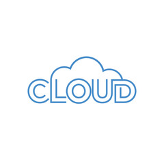Typography Text Cloud Logo Design  Icon Graphic Concept.
