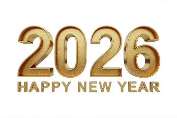 Elegant Gold 2026 Happy New Year Greeting Card Design Vibrant Festive Celebration Message Ideal for Holiday Marketing Material and Seasonal Promotions