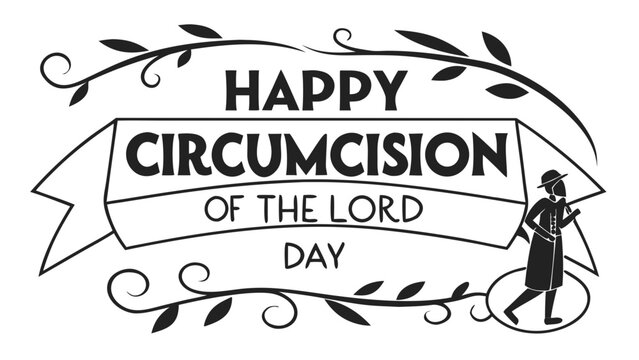 Circumcision Lord Day Emblem Isolated Vector Stock Vector on transparent Background. 