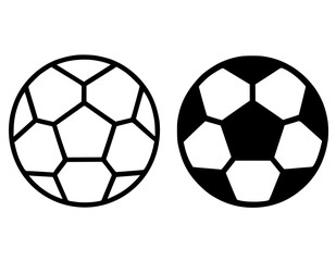 Fototapeta premium Minimalist icon, football vector, black and white, outline and silhouette