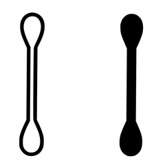 Minimalist icon, cutton bud vector, black and white, outline and silhouette
