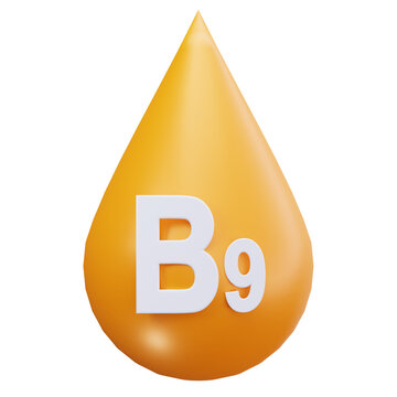 3D Vitamin B9 Folate Orange Drop