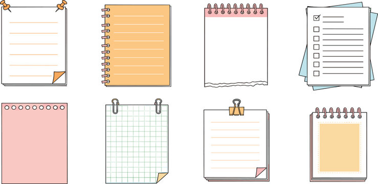 Cute stationery with to-do list, notepad, and memos for planning and organization