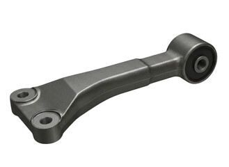 Gray metal suspension arm system component part of car's steering and chassis control