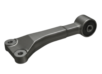 Gray metal suspension arm system component part of car's steering and chassis control