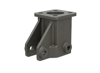 Gray metal support bracket shows industrial machine equipment construction component detail