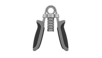 Silver and black hand expander exercise tool equipment isolated on transparent background