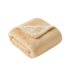 Beige Fuzzy Throw: Cozy Comfort and Warmth Captured in a Folded Fleece Textile